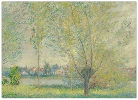 Tablou pe sticlă - Claude Monet, The Willows, reproducere (70x50 cm)