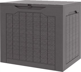 Outsunny Cufăr de depozitare exterior 93L cu mânere încastrate, cufăr de depozitare etanș 56 x 41 x 50 cm, maro | Aosom Romania
