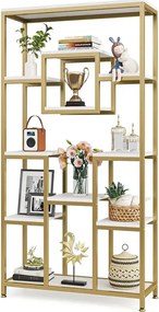 Biblioteca Dani din metal culoare auriu 182 cm