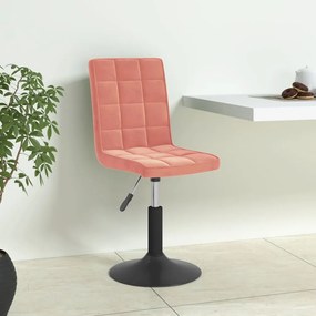 vidaXL Scaune de masă pivotante, 4 buc, roz, catifea