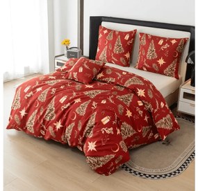 Lenjerie de pat din microfibra GOLD CHRISTMAS rosu Dimensiune lenjerie de pat: 70 x 90 cm | 140 x 200 cm