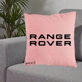 Perna Personalizata cu emblema Range Rover, 40x40 cm, Roz, Husa Detasabila, Perna Inclusa, BEKZ®