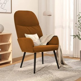 341009 vidaXL Scaun de relaxare, maro, catifea