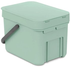 Cos de gunoi colectare selectiva Brabantia Sort&Go 1005515, 6 L, Maner, Montabil pe perete, Verde deschis