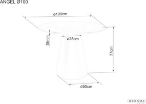 Masa Angel stejar/negru ø100 cm