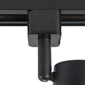 Sistem modern de iluminat pe șine cu 6 spoturi negre, monofazat, oval 100cm - Iconic Jeana