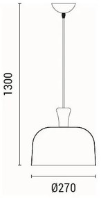 Lustră pe cablu 1xE27/15W/230V galben pr. 27 cm