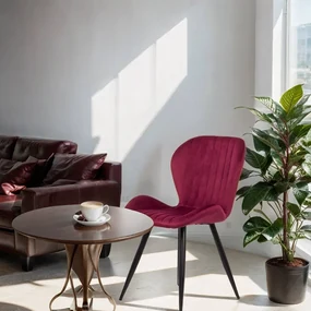 Scaun dining din catifea BUC 248U visiniu
