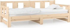 vidaXL Pat extensibil de zi, 2x(80x200) cm, lemn masiv de pin
