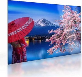 Tablou pe sticlă - cu privire la munte - Japonia (70x50 cm)