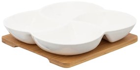 Set de delicatese din porțelan pe tavă debambus Altom Regular, 22 x 22 x 4,5 cm