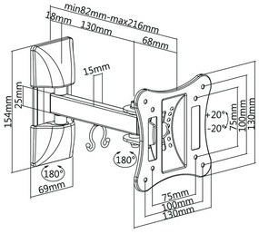 Suport Universal LED TV 13-27 inch, Rebel