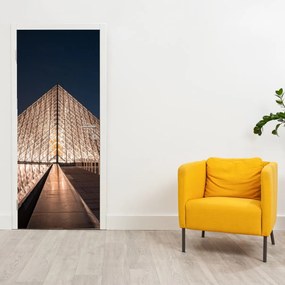 Fototapet pentru ușă - Louvre noaptea (95x205cm)