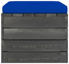 Taburet de gradina din paleti cu perna, lemn de pin 1, Albastru
