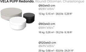 Taburete de exterior / interior design modern premium VELA OTTOMAN 60cm