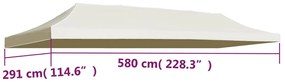Acoperis cort de petrecere, crem, 3 x 6 m