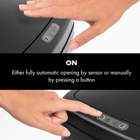 Klarstein Cleansmann, coș de gunoi, cu senzor, 30 de litri, pentru saci de gunoi, ABS, negru