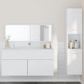 vidaXL Set mobilier de baie, 3 piese, alb, lemn compozit