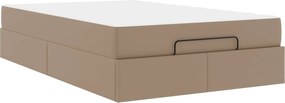 vidaXL Cadru de pat cu saltea cu saltea 2 pcs Cafeniu PVC