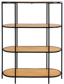 Bibliotecă neagră cu aspect de lemn de stejar 36x111 cm Vita - House Nordic