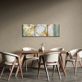 Tablou - Cactuși înfloriți (cu ceas) (90x30 cm)