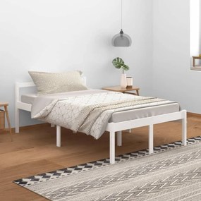 810610 vidaXL Cadru de pat, alb, 120x200 cm, lemn masiv de pin