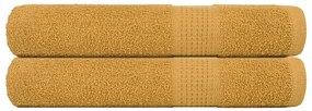 vidaXL Prosoape saună 2 buc Aur 80x200 cm 360 g/m² 100% bumbac