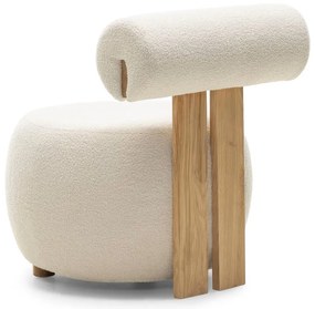 Fotoliu design crem HANNA, stejar