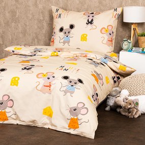 Lenjerie de pat copii, din bumbac, 4Home Little mouse