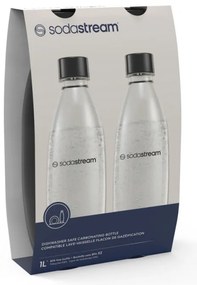 Комплект бутилки SodaStream Fuse за газиране, 1 л, 2 бр, Без BPA, Съвместими с DUO, ART, TERRA, GAIA, Черен