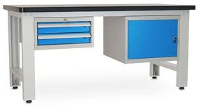 Masa atelier Solid MDF-21, 180 cm, 2 cutii suspendate, negru
