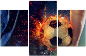 Tablou - Minge de fotbal în flăcări (90x60 cm)