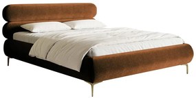 Pat matrimonial 160 cm Rirri 160B (cu somieră) (miere + auriu). 1099886