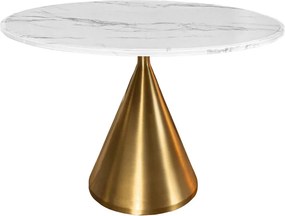 Masa Rotunda, Metal, Auriu, Marmura Optic, ELEGANCIA 130cm, A-45898 VC