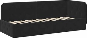 vidaXL Cadru de pat colțar Negru 80 x 200 cm Catifea