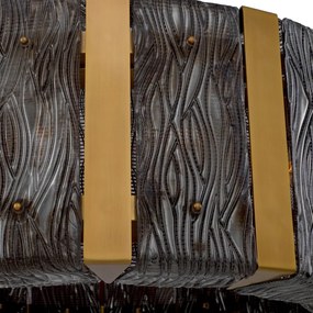 Candelabru LUX, Otel Alama Antic, Sticla Fumurie, Elysian