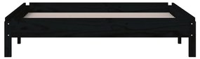 Pat stivuibil, negru, 90x200 cm, lemn masiv de pin Negru, 90 x 200 cm