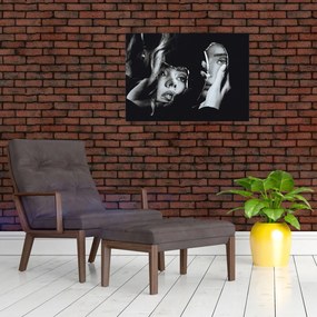 Tablou pe sticlă - Privind în oglindă (70x50 cm)