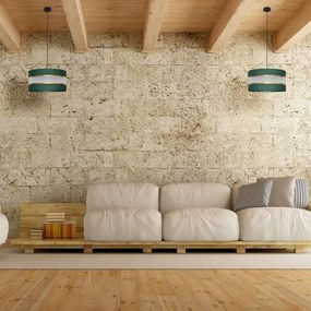 Lustră pe cablu HELEN 1xE27/15W/230V d. 40 cm verde/auriu