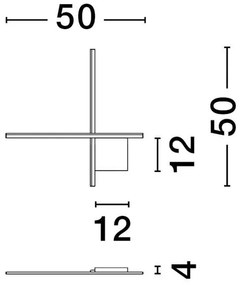 Aplica de perete cu lumina ambientala LED Cross 50cm