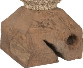 Lampă de podea din lemn de tec și fibre naturale, 25×25×108 cm, „Bali"