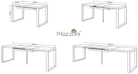 Mazzoni AVARI Negru Mat - MASĂ LOFT PENTRU LIVING/SUFRAGERIE EXTENSIBILĂ până LA 270 sau 290 cm!