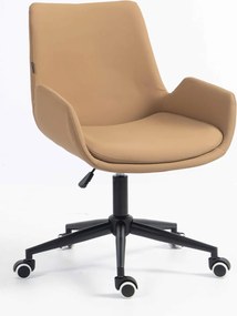 HR240K Scaun Carmel Piele Ecologica Premium Soft cu Bază Neagră