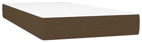 Pat box spring cu saltea, maro inchis, 90x200 cm, textil Maro inchis, 25 cm, 90 x 200 cm