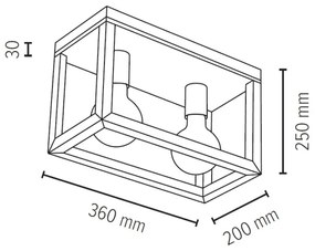 Spot-Light 9154274 - Plafonieră KAGO 2xE27/60W/230V stejar mat