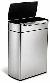 Cos tactil patrat pentru deseuri sortate 24 + 24 l otel mat, inox