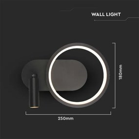 Aplică LED/14W/230V 3000K negru