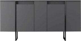 Consola, Hanah Home, Luxe, 160x35x80 cm, Antracit / Negru