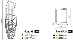 Aplica de perete LED design modern Opera alba ZZ AZ3142