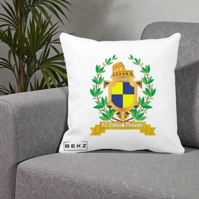 Perna Personalizata FC United Ploiesti 1906 Fotbal, 40x40 cm, Alba Mata, Husa Detasabila, Perna Inclusa, BEKZ®